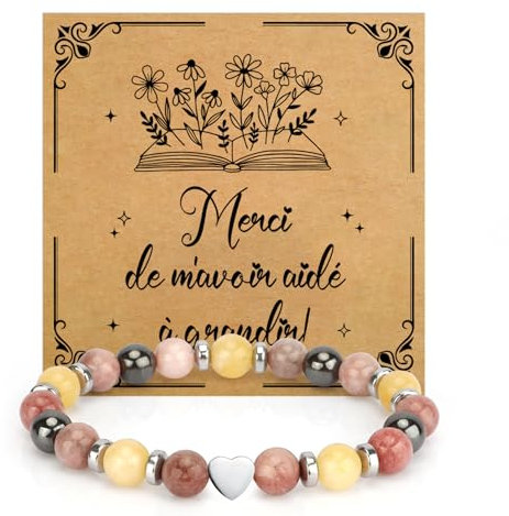 Merci Maitresse Cadeau Maitresse D'école Fin D'année Bracelet Pierre Naturelle Cadeau Fin D'année Scolaire Cadeau Aesh Merci de m'avoir Aidé à Grandir Creche Merci Handy Idee Cadeau Maitresse Noel