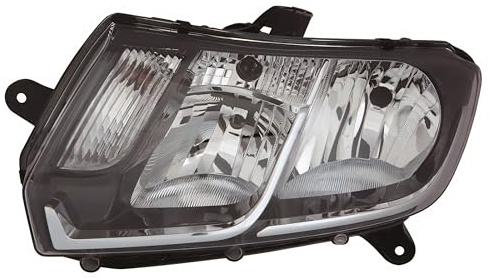 PROPOSTEONLINE Scheinwerfer hergestellt für Dacia LOGAN 2013 Fahrerseite H7-H1-PY24W-W21-5W Halogen. vorbereitet für elektrische Einstellung 260607796R