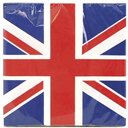 Union Jack Paper Napkins – 72 Pack (6 x 12) – British Flag Party Napkins for VE Day, Royal Events, Eurovision & Olympic Celebrations