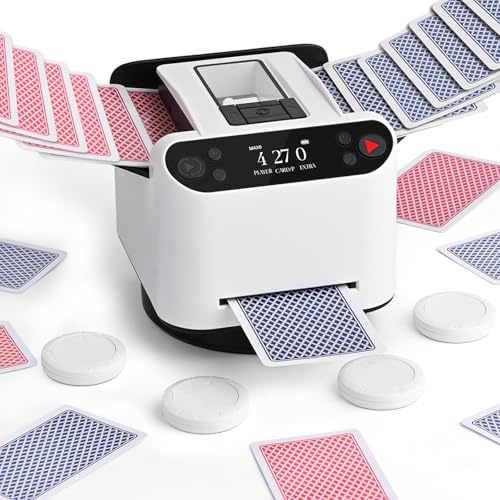 OBLITZON Mélangeur & Distributeur de Cartes, Rotation 360°, pour 1-2 Jeux