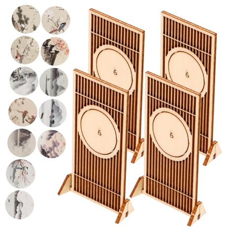 Milisten 1 Ensemble Ornements d'écran Antique Tout Petit filtrer diviseurs Article Maison de poupées écrans décoratifs écran Pliable Mini paravents Chinois paravent Chinois paravent en Bois