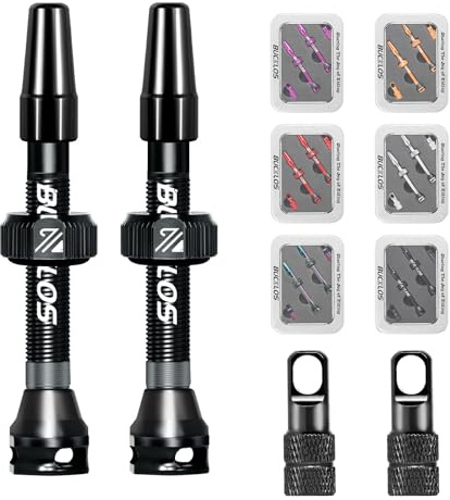 AEYINO Presta Tubeless Valve Stem Durable Aluminum 40/44/55/60/80/100mm | Kit with Valve Core Removal Tool for MTB / Road Mountain Gravel Bikes & Carbon Rims Black, Red, Blue, Orange, Purple, Silver