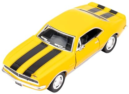 Easy Toys Modellauto kompatibel mit Chevrolet Camaro Z28 1967 - Treppenfahrzeug mit Türen zum Öffnen - Modellauto (Gelb)