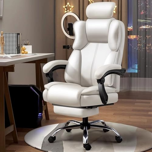 Gaming Stuhl, Ergonomischer PC Stuhl Gamer Stuhl Bürostuhl mit Kopfstütze, in Großen Winkeln Verstellbar, Leise und Verschleißfeste Räder, Hochelastischer Schwamm