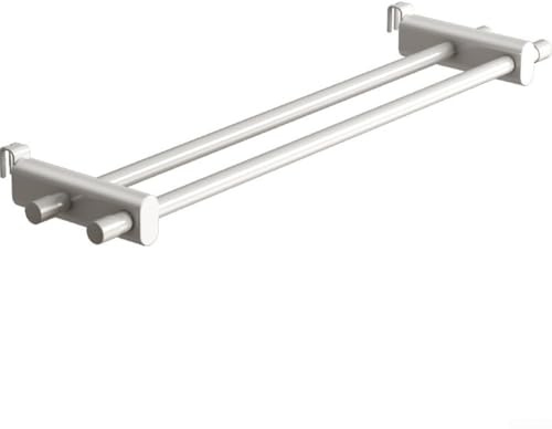 Zilimontt Bathroom Towel Rail Holder,50cm Storage Hanger,Compatible with Heating Radiator Panel,Adjustable Width 0.3-2m Space Saving Organizer,for Bath Essentials White