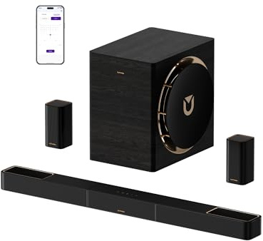 ULTIMEA 7.1.4ch Dolby Atmos Sound Bar for TV, 2 Wireless Surround Speakers | Wireless Surround Sound System | Dolby Atmos, 10 Wireless Subwoofer, HDMI eARC, 980W | For TV & Home Theater