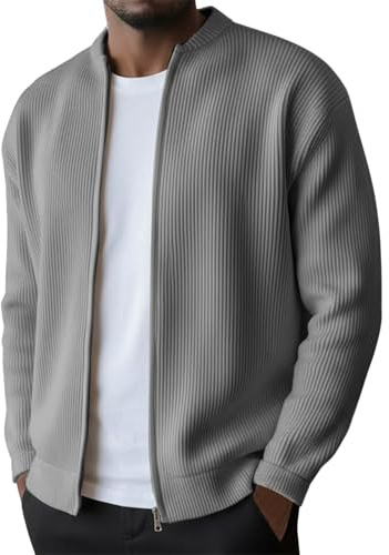 DUHGBNE Felpa Lunga Oversize da Uomo Taglia Forte con Tasche Stile Euro-Americano Autunno-Inverno Collo Alto Senza Cappuccio Giacca Morbida e Calda