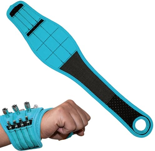 Wrist Tool Holder Wrist Strap Tool Wristband | Magnetic Tool Belt with 9 Magnets Handy Gadget Handyman Gadget for Dad Husband Grandpa Mechanic Electrician Women