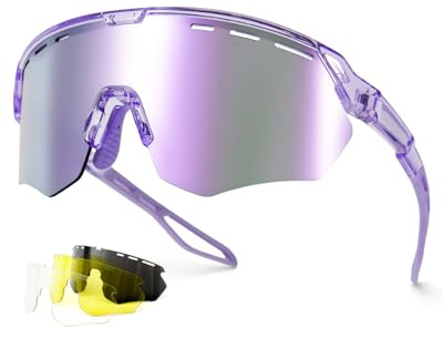 Meeloog Sportsonnenbrille für Damen, Herren und Jugendliche, UV-Schutz, Rundumbrille für Radfahren, Laufen, Baseball und Pickleball