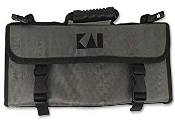 KAI Shun Premium piccola borsa per coltelli per 4 coltelli grandi e 3 piccoli, dimensioni aperta 46 x 47 cm, chiusa 46 x 16 x 7 cm - borsa per coltelli da cucina