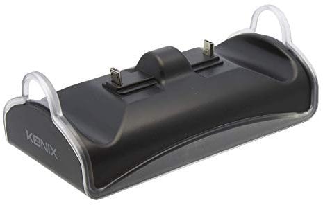 Konix Mythics Support Double Station de Charge pour manettes DualShock PS4 - Charge Rapide 4h - Indicateur LED - Noir et Bleu