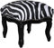 Casa Padrino Barock Fußhocker Zebra/Black - Antik Stil Möbel - Hocker