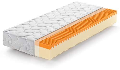 Marcapiuma - Matratze Memory Soia Bio 80x195 Höhe 20 cm - SUNRISE PLUS - Orthopädische Öko-Tex MEDIZINPRODUKT H3 Fest Viscomatratze Abziehbar SILVER Bezug gegen Milbe Atmungsaktiv - Made in Italy