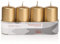 Wiedemann Stumpenkerzen 4er-Riegel lackiert, Wachs, Gold, 10 x 5 cm, 4