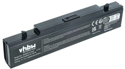 vhbw 1x Batterie Compatible avec Samsung 300E7A, 355V5C, 305E7A, NP355V5C, NP300E7A Ordinateur Portable (4400mAh, 11,1V, Li-ION)
