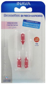 Inava-Brossettes Interdentaires Rouges INAVA 3 Recharges - Espaces Interdentaires Larges - Conique 3/4 mm