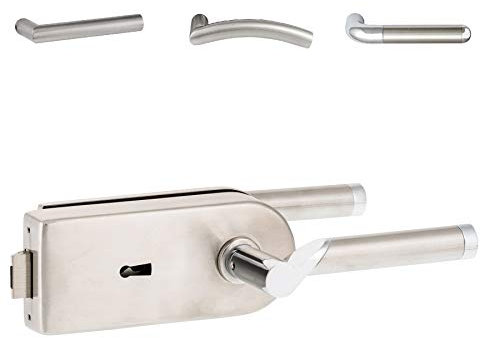 ck-türbeschläge Glastürschloss 'D' BB (Buntbart) Edelstahl matt, mit vielen Drückern zur Auswahl - Lightning