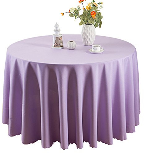 Heheja Pure Farbe Tischtücher Ornamente Eckig Rund Tischdecke Hell Lila 200cm