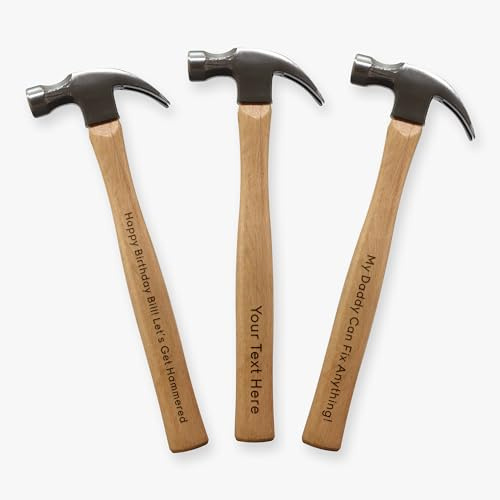 Personalised Laser Engraved Hammer, Perfect Gift for Dad, Grandad, Brother, Bespoke Novelty Gift, Any Custom Message, Father’s Day Gift