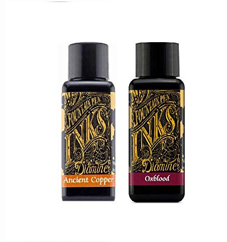 Diamine Fountain Pen Ink 30ml Oxblood & Ancient Copper - 2 Pack