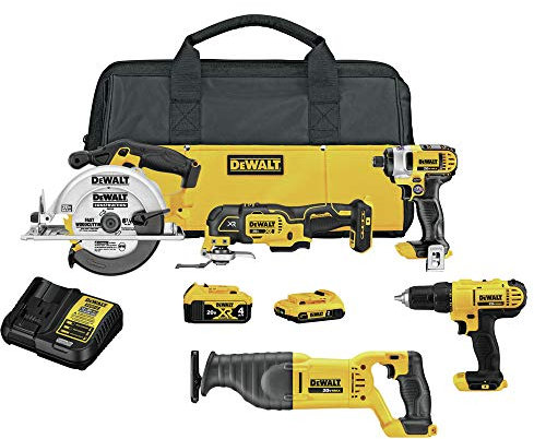 DEWALT Kit combiné de perceuse sans fil 20 V MAX*, 5 outils (DCK551D1M1)