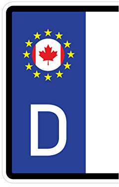 Generisch 2 Stück Kennzeichenaufkleber Kanada Set Flaggen Aufkleber | Sticker Plakette Autoaufkleber