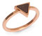 Kerbholz Holzschmuck – Geometrics Collection Triangle Ring, Damen Schmuck Ring, filigraner Ring mit dreieckigen Element aus Naturholz (Roségold, L)