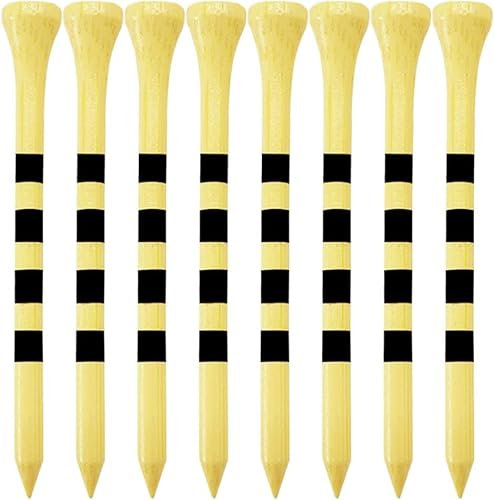 Tee En Bois De Golf Naturel Golf Pro Bande Longueur 3 1/4'' 83 mm Lot De 100 , Professionnel Golf en Bois de pour Sports de Plein air Couleur Blanc (Paquet de 100-83mm, bois naturel+Noir Bande)