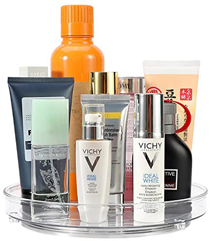 Vinsani Transparent Turntable Organizer Multifunctional Spice Rack Kitchen Storage Cupboard Organiser Lazy Susan for Pantry, Kitchen Cabinets, Fridge, Makeup & Craft Accessories Holder (Small)