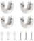 Yosawo 4Pcs Closet Pole Sockets Stainless Steel U-Shaped Flange Rod Holder with Screws (25mm-Sliver)