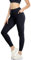 icyzone Damen Sport Leggings 7/8 Hohe Taille Yoga Sport Hose Gym Fitness Leggins mit Tasche (S, Schwarz*)