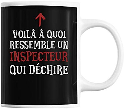 Planetee Mug Inspecteur Qui déchire | Tasse café métier pour collègue de travail ami ou famille | Imprimé en France