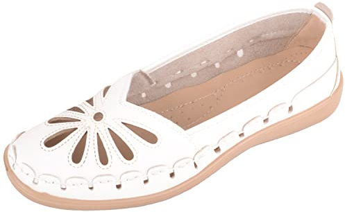 ABSOLUTE FOOTWEAR Womens Summer Lightweight Cut Out Floral Comfort Shoes