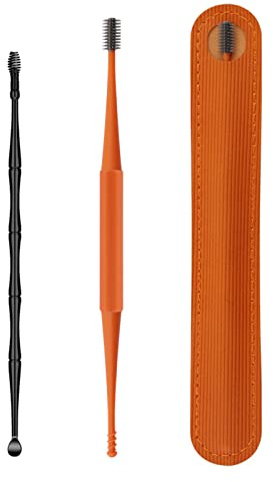 2 Pcs Ear Scoops Silicone Ear Cleaners Double Headed Ear Cleaning Sticks for Kids Adult Pets