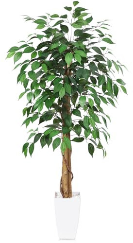 Kazeila Plantas Artificiales 120cm Ficus Ficus Plantas Artificial Grande Decorativas Arbol Artificial Decoracion Interior Hogar Salon Jardin(1Pack)
