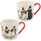 Porzellan Weihnachts-Tassen/Becher - Hunde mit Weihnachtsmütze - als 2er Set, Größe H/Ø ca. 9 x 9 cm, Fassungsvermögen ca. 350 ml, spülmaschinenfest