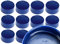 TWaLa Bundle Spar Angebot 10 Stück Set Neu Greiner Premium Flaschen Deckel 2K mit integrierter Dichtung in blau Schraubdeckel für Tritan Trinkflasche