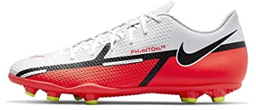 NIKE Phantom GT2 Club FG/MG Herren-Fußballschuhe DA5640 (Weiß/Volt/Bright Crimson 167), Größe 43, White Volt Bright Crimson, 43 EU