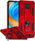 ESONG Funda para Xiaomi Redmi Note 9S/9 Pro/9 Pro MAX Armor Carcasa Protectora de Grado Militar,Cubierta de Cámara Deslizante/360° Giratorio Anilla,paraSoporte de Montaje Magnético del Coche-Rojo
