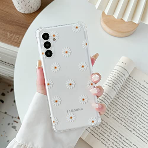 ZTOFERA Hülle für Samsung Galaxy A54, Transparentes Klares Weiches TPU Hülle mit Gänseblümchen Muster, Ultra Dünne Kratzfeste Silikon Gel Schutzhülle für Samsung A54 5G - Gänseblümchen