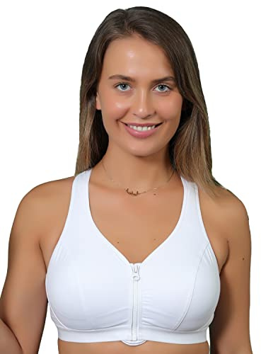 Undercover Ladies Zip Sports Bra LG444 White 46J