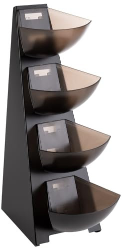 APS 11414 Multi-Rack, Küchenregal, Gestell aus 18/0 Edelstahl, Portionsschütte aus Kunststoff, Portionsspender, Volumen pro Schütte 1 Liter Inhalt, 4-stufig