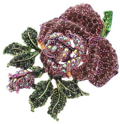 SAFIGLE Blumenbrosche Anstecknadel Dekorativ Mit Strass Effekt Aus Legierung Für Revers Kleidung Accessoires
