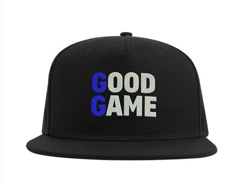 Lauthings GG Good Game Gaming Life Snapback Cap Embroidered Fullcap Men's Hat Black