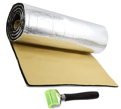 VekAuto 1 Kit Sound Deadener Insulation Mat , Sound Proofing Material Mat Universal for Car Aluminium Coating Cotton Silver Tone