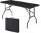 STEELSØN Zennar Klapptisch schwarz – Campingtisch Rattanoptik wetterfest – Buffettisch Kunststoff – Gartentisch für Terrasse und Balkon zusammenklappbar – Partytisch 8 Personen