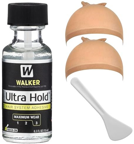 Benaewa 15ML Lace Wig Glue Kits, Invisible Glue for Lace Front Wigs, Adhesive Hair Glue with 2 Wig Caps
