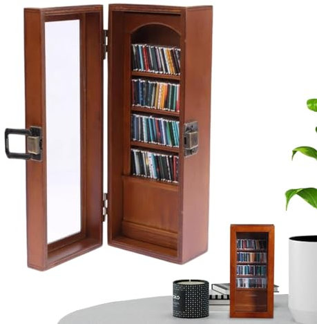 Yabauuop Bücherregal „Ängste“ – Schütteln Sie Ihre Ängste Ab | Miniatur-Bücherregal Aus | Miniatur-Vitrine Mit Streichholzschachteln | Schüttel-Bücherregal „ -NI“ Als Geschenk Für Buchliebhaber
