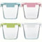 CLTPY 880ml Glasbehälter mit Deckel,4er Meal Prep Gläser,Glasschüssel mit Deckel,BPA Freie Meal Prep Boxen Glas,Glass Frischhaltedosen können in MikrowellenherdenGlas (Quadrat)