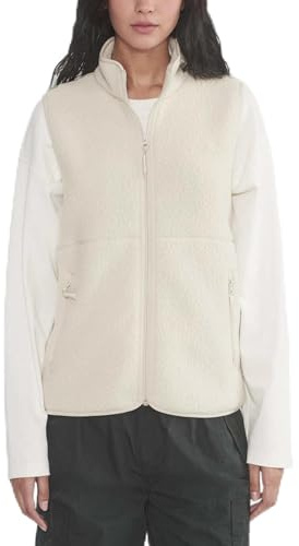 Hixiaohe Sherpa Fleece Vest for Women Trendy Warm Sleeveless Vests Jacket Lightweight Zip Coats with Pockets Fall Outerwear(Beige,M)